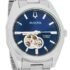 96A275 Bulova Klasični Surveyor Inox Plavi Sat s Prikazom Mekanizma muški automatik