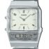 AQ-800E-7A2 Casio Vintage analogni digitalni dvostruki sat od nehrđajućeg čelika s bijelim brojčanikom, kvarcni, uniseks.