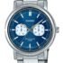 MTP-E335D-2E1V Casio Standardni analogni sat od nehrđajućeg čelika s plavim brojčanikom, kvarcnim mehanizmom, muški.