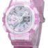 GMA-S110VW-4A Casio G-Shock Analogno digitalni sat s prikazom mehanizma, prozirno ružičasti višebojni brojčanik, kvarcni, vodootporan do 200 metara, ženski