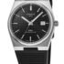 T137.407.17.051.00 Tissot T-Classic PRX Powermatic 80, muški sat s prikazom mehanizma, crni brojčanik, automatski, 100M vodootporan, gumeni remen