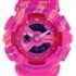 U890 Obnovljeni Casio Baby-G analogni digitalni sat s remenom od smole, višebojnim brojčanikom, kvarcnim mehanizmom, vodootporan 100M, ženski