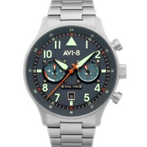 AV-4088-22 AVI-8 Hawker Hurricane Carey Dual Time Sat s prikazom mehanizma, Gutersloh, nehrđajući čelik, plavi brojčanik, kvarcni muški sat