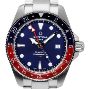 C032.929.11.041.00 Certina DS Action GMT, Sat s prikazom mehanizma, Nehrđajući čelik, Plavi brojčanik, Automatski ronilački sat 200M za muškarce