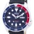 SKX009J1-var-LS10 Seiko automatski ronilački sat, crna koža, 200M, muški