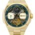 I15803 Ingersoll Sat s prikazom mehanizma, zlatni ton, od nehrđajućeg čelika, zeleni brojčanik, automatski, muški.